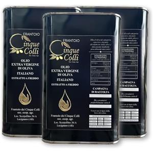 FRANTOIO Cinque Colli soc . coop . agr . Olio Extravergine Di Oliva Frantoio di olive olio evo italiano Macchina Estrattore a Freddo Gusto Fruttato Leggero Equilibrato Lattina 1Lt (Classico in Lattina)