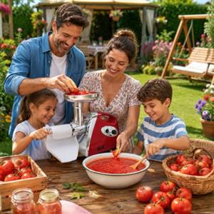 Generico Tritapomodoro Professionale Elettrico con Kit Tritacarne - Passapomodoro per Salsa e Conserve, Macchina Multifunzione
