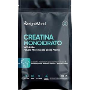 WeightWorld Creatina Monoidrata in Polvere da 1kg, Formula 100% Pura e Vegana, 3000mg