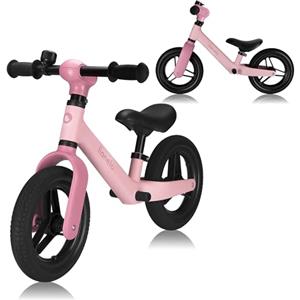 lionelo Bicicletta Senza Pedali TONI Per Bambini da 18 mesi a 30kg Ruote in Gomma PU da 25cm Poggiapiedi Cestino Sella e Manubrio Regolabili Impugnatura Antiscivolo Leggero Campanello (Rosa)