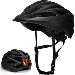 DmTown Casco da Bici per Adulti con Luce LED Posteriore Leggero e Traspirante Uomo e Donna 54-62 cm per MTB e Strada
