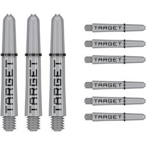 Target Darts PRO Grip Tag Shaft (9 Pack) Alberi Multipack, Accessori Professionali per Freccette, Set di Alberi per Freccette - Nero e Grigio, Lunghezza Corta (33,5 mm)