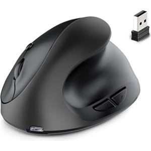 PpAaJK Mouse Ottico Ergonomico Verticale USB 2.4G Wireless + Bluetooth Ricaricabile A Doppia modalità per Computer Notebook Nero