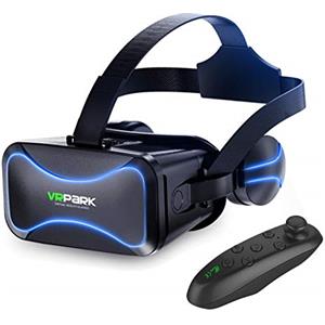 AIHOME VR Headset,Cuffie per realtà virtuale, occhiali VR, occhiali VR per film 3D VR Videogiochi,Dispositivo regolabile con maniglia
