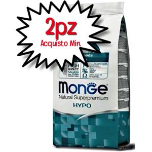 MONGE CANE CROCCHETTA ALL BREEDS ADULTO HYPOALLERGENIC SALMONE E TONNO 12 KG [PREZZO A CONFEZIONE - acquisto min. 2 confezioni]