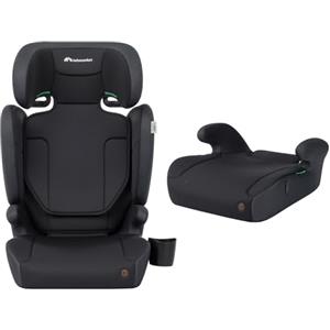 Bebeconfort Ride i-Safe Seggiolino Auto Bambini 100-150 cm (3,5-12 Anni), Gruppo 2/3, Rialzo Auto con Schienale Rimovibile, R129, Leggero 3,4 kg, Poggiatesta Regolabile 11 Posizioni, Portabibite, Nero