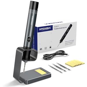 HYCHIKA BETTER TOOLS FOR BETTER LIFE HYCHIKA Saldatore a Stagno a Batteria, Saldatore Dotato di 2600mAh, Riscaldamento Rapido in 7s (200℃-450℃), Sospensione/Spegnimento Auto, per Riparazione di Prodotti Elettronici, Saldatura e DIY