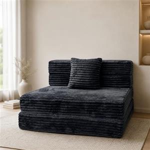 ANONER Divano Letto Pieghevole 4 in 1 1 Posto, Grigio scuro