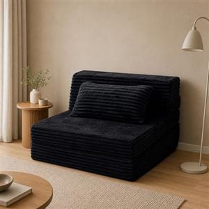 ANONER Divano Letto Pieghevole 4 in 1 1 Posto, nero