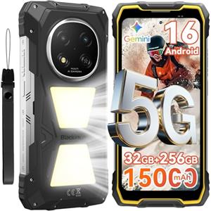 Blackview ROCK 2 Pro Rugged Smartphone, Android 16 Smartphone Rugged 5G 32GB+256GB, 6.67" HD+ Display 120Hz 15000mAh IP69K Telefono Rugged, 16MP AI Kamera, NFC/OTG/GPS/Gemini AI/Glove Mode 2.0