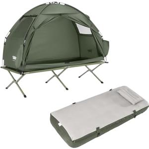 Sobuy Tenda da Campeggio 1 Posto con Materassino Gonfiabile Tenda Trekking 1 Posto Tenda Campeggio Professionale Verde 193x86x160 cm OGS32-II-GR-TP