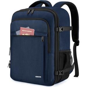 VSNOON Zaino da Viaggio, Estendibile Zaino Ryanair 40x30x20 24L a 30L con Tasca Umida, Impermeabile Bagaglio a Mano 40x30x20, Zaino Ryanair per PC Portatile 15" per ITA Airways Ryanair & EasyJet, Blu