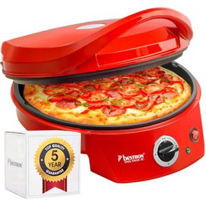 Bestron Forno elettrico per pizza con grill, Viva Italia, Calore superiore e inferiore, Fino a 180°C, 1800 Watt, Rosso