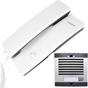 Retoo - Videocitofono per casa singola, citofono, impianto di interfono, 1 casa, montaggio superficiale, 230V AC 50/60Hz, universale, installazione a incasso, piastra 13x13x6cm, citofono 21x10,8x6,5cm