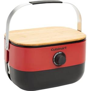 Cuisinart Venture BBQ a Gas Portatile | Design Compatto Stack n Go con Coperchio in Legno | Griglia in Ghisa Smaltata 993 cm² | Bruciatore 2,6 kW | Camping e Outdoor