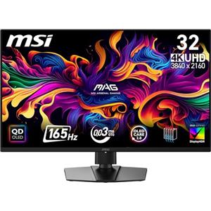 msi MAG 322UPA QD-OLED E16 Monitor Gaming 32" 4K UHD, Pannello Quantum Dot OLED 3840x2160, 165 Hz, 0,03 ms, DisplayHDR True Black 400, AMD FreeSync Premium, G-SYNC Compatible, HDMI 2.1, DP 1.4a, Nero