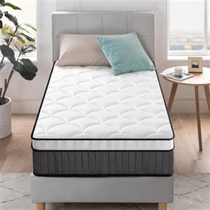 Zinus Materasso Singolo 80x190 cm - Hybrid - Altezza 25 cm - Tight Top - Materasso Memory Foam e Molle Insacchettate - Certificato OEKO-TEX - Comfort Ergonomico