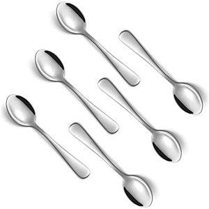 Q&A Cucchiaini da Caffè Espresso, 6 Pezzi, 10,4 cm, Argento