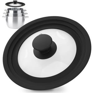 JIZZU Coperchio Grande per Pentole Padelle Ø28 30 32 cm, con Bordo in Silicone