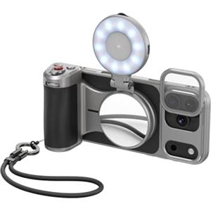 TELESIN Master Grip Kit, Magnetica Impugnatura per MagSafe/iPhone/Android, con C03 Luce per Selfie, Integrata 3200 mAh Batteria, Ricarica Wireless, con Custodia e Filtri UV per iPhone 17 Pro