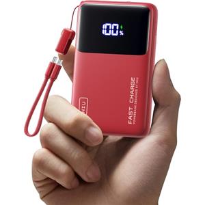 INIU Power Bank, 22,5W 10000mAh Ultra Slim & Sottile Ricarica Rapida Powerbank, Caricatore Portatile Essenziale per il Viaggio Esterno per iPhone 16 15 14 13 Samsung S24 S23 Huawei iPad Pro, Rosso