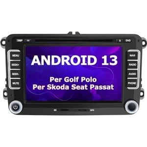 AWESAFE Android 13 Autoradio 2 Din CarPlay Android Auto per VW Golf 5 6 Polo Passat Skoda Seat Tiguan, [2G+32GB] 7 Pollici Car Radio Supporta la funzione GPS Comandi al volante BT WIFI CD SD USB RDS