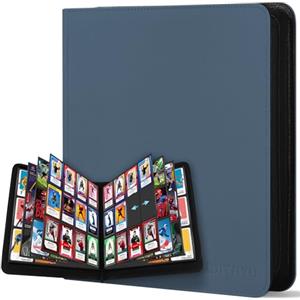WITHYU Album da Collezione per Carte 12 Tasche, Capacità 720 Carte, Impermeabile, con Chiusura Lampo, per TCG, Calcio e Carte da Collezione, Portatile (Blu Indaco)