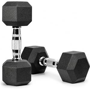 Croch Pesi Palestra Manubri Esagonali - Set di pesi in ghisa con rivestimento in gomma antiscivolo, per donna e uomo, palestra a casa fitness, 1/2/3/4/5/6/8/10 kg (coppia) e manubrio singolo 12.5/15/20 kg