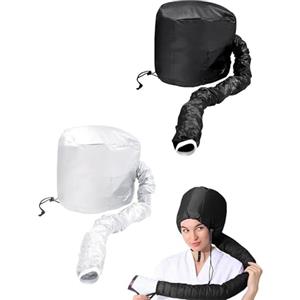 WUNZILO 2 pezzi Cuffia Asciugacapelli, Casco per Asciugatura con Elastico per Attacco Phon, cuffia diffusore per phon capelli ricci,Casco per Capelli da Casa per Phon per La Profondo Cura Dei Capelli