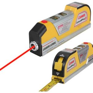 Harddo Multiuso 2,4 m LV02 laser Level Horizon Vertical misura di nastro nastro standard e metriche righello, giallo