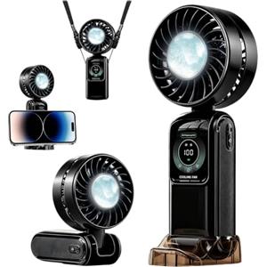 TOGETDREAM Ventilatore Portatile, Raffreddamento a Ghiaccio Ventilatori Portatili, 5 Velocità USB Ricaricabile Mini Ventilatores per Casa, Ufficio Camera da Letto Campeggio Viaggi e All'Aperto