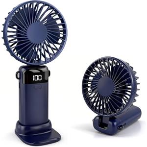 CNMTCCO Ventilatore tascabile mini ventilatore portatile a 5 velocità, piccolo ventilatore da tavolo, ventilatore pieghevole con cordino da collo per ufficio, esterno e viaggi