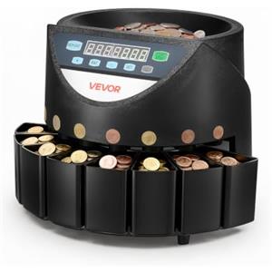 VEVOR Contamonete 8 Tagli Capacità 850 Max 147 Monete al Minuto, Selezionatrice di Monete Precisa, con Display a LED, Funzionamento Fluido, Funzione Batch, per Contasoldi in Ufficio e Uso Commerciale