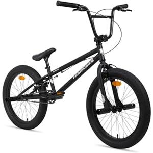 FabricBike Hawks - Bicicletta BMX da 20, bicicletta leggera Freestyle per bambini dai 6 ai 13 anni, rotore a 360 gradi, 3 colori disponibili. (Matte Black)