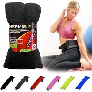 ThermoDR Grigio - Cuscino Riscaldante per Schiena, Spalle e Collo con Cinghia Elastica - Cuscino Termico Wheat Bags nel Microonde