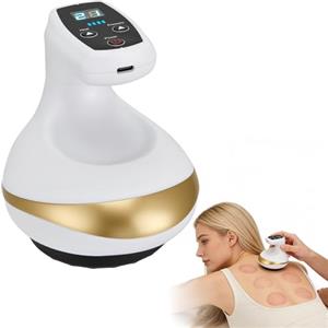 VeftBltrem Massaggiatore Anticellulite Professionale, 4-in-1 Massaggiatore Anticellulite Elettrico senza Fili per Pancia, Vita, Braccia, Gambe, 9 Livelli di Aspirazione e Funzione Calore, Display Digitale