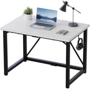 JUMMICO Scrivania da Lavoro 100 × 50 cm, tavolo informatico compatto, scrivania per lo studio, postazione PC compatta per casa e ufficio, Bianca