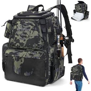 LYtech 38L Zaino per Attrezzatura da Pesca per l'immagazzinaggio Grande Borsa di Pallet per Organizzare e Riporre gli Accessori per Escursionismo All'aperto Viaggio Campeggio Caccia Pesca Trekking