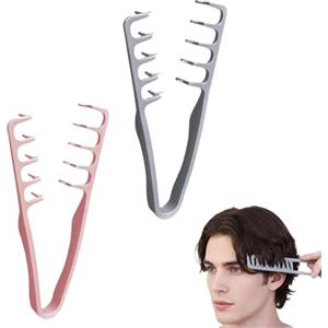 HUZNA 2 Pezzi Pettine Capelli per Texture,Strumento per Volume Delle Radici,Pettine Denti Larghi,Volume Alle Radici e Rifinitura Frange,per Barbiere e Parrucchiere