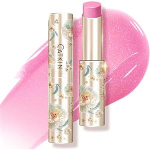CATKIN Gloss Tinted Lip Balm, 2 in 1 Rossetto e Balsamo Labbra, Burrocacao Labbra Colorato, Formula Volumizzante e Leggero, Ultra Idratante, Essenza Vegetale, Lenitivo e Riparatore, 3.4g