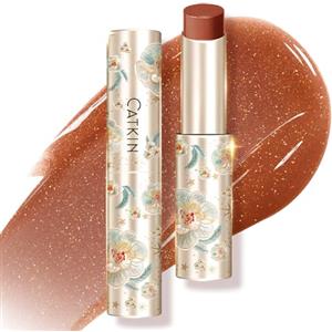 CATKIN Gloss Tinted Lip Balm, 2 in 1 Rossetto e Balsamo Labbra, Burrocacao Labbra Colorato, Formula Volumizzante e Leggero, Ultra Idratante, Essenza Vegetale, Lenitivo e Riparatore, 3.4g