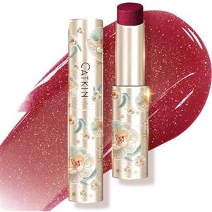 CATKIN Gloss Tinted Lip Balm, 2 in 1 Rossetto e Balsamo Labbra, Burrocacao Labbra Colorato, Formula Volumizzante e Leggero, Ultra Idratante, Essenza Vegetale, Lenitivo e Riparatore, 3.4g