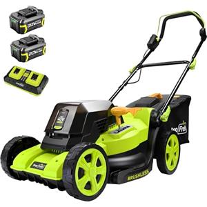 SnapFresh Tagliaerba a Batteria 40V, 40 cm Larghezza di Taglio, Tosaerba Elettrico Fino a 600 m², Motore Brushless, Mulching & Sacco Raccoglitore 45L, Altezza di Taglio 25-75 mm, 2 x 4,0Ah Batterie