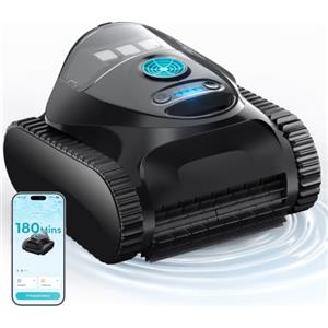 BRINBO C1 Robot Piscina Pareti e Fondo, Linea d'acqua, Doppio Filtro, Aspiratore Piscina Senza Fili, 7 Modalità di Pulizia, 180 min, Pulitore con App, Robot Pulisci Piscine fino a 150 m², Blu Scuro