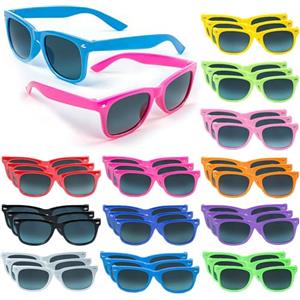 Ovneele Occhiali da sole colori neon, 36 pezzi per bambini e bambine, regali per feste estive, spiaggia, piscina, compleanni e attività all'aperto