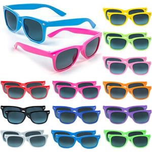 Ovneele Occhiali da sole colori neon, 24 pezzi per bambini, regali per feste, per uomini e donne, perfetti per estate, spiaggia, piscina, compleanni e all'aperto