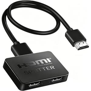 Quonex Splitter HDMI 1 in 2 uscite 4K 3D, Splitter HDMI 1080P, maschio a femmina, supporta 4K@60Hz e HDCP 2.2, Splitter HDMI a doppia uscita per TV, console PS4/PS5, Xbox, lettore Blu-Ray, Monitor