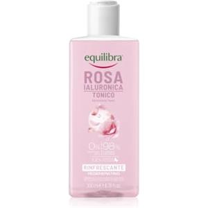 Equilibra, Tonico Rosa Ialuronica, Tonico Viso, Pelli Sensibili, con Estratto di Rosa Damascena, Acido Ialuronico Medio-Alto peso, Acqua di Hamamelis, e Fattore Idratante Naturale (NMF), 200ml