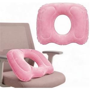GREATRICH Cuscino Per Emorroidi Rosa, Ciambella Per Sedersi Gonfiabile, Cuscino Per Sedia Da Ufficio, Ciambella Antidecubito, Supporto Ortopedico per Coccige, Sciatica, Gravidanza, Viaggio