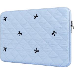BAAGOAZ Custodia per MacBook 15/16 Pollici, Borsa Sleeve Protettiva con Fiocchi Ricamati, Compatibile con Alcuni 15,6 PC Notebook/Chromebook/Computer Portatile, Blu